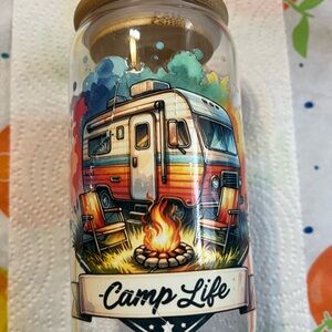 Camp Life Glass Jar with Wooden Lid